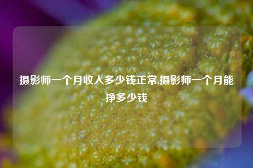 摄影师一个月收入多少钱正常,摄影师一个月能挣多少钱