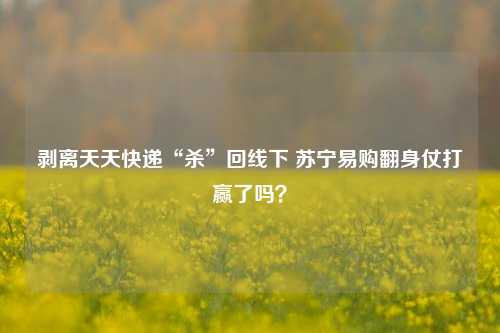 剥离天天快递“杀”回线下 苏宁易购翻身仗打赢了吗？