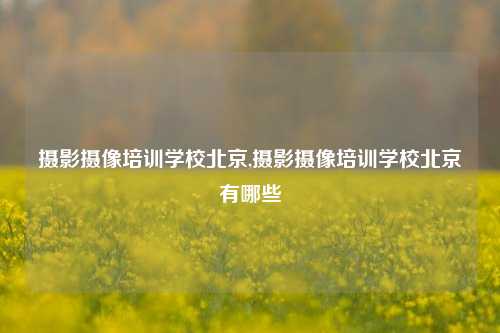 摄影摄像培训学校北京,摄影摄像培训学校北京有哪些