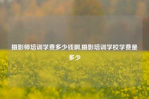 摄影师培训学费多少钱啊,摄影培训学校学费是多少