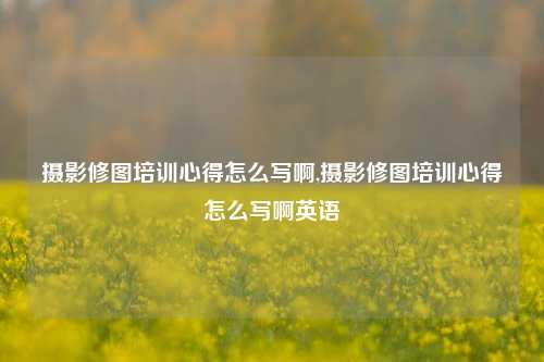 摄影修图培训心得怎么写啊,摄影修图培训心得怎么写啊英语