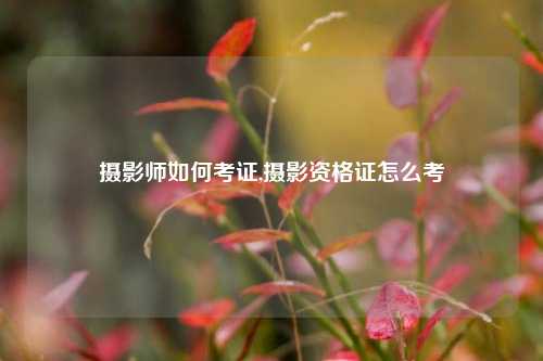 摄影师如何考证,摄影资格证怎么考