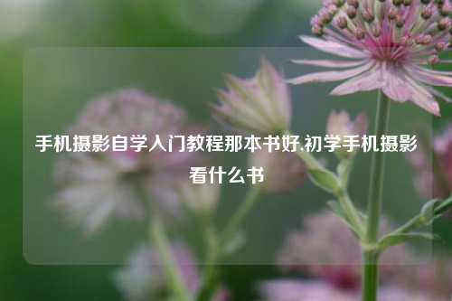 手机摄影自学入门教程那本书好,初学手机摄影看什么书