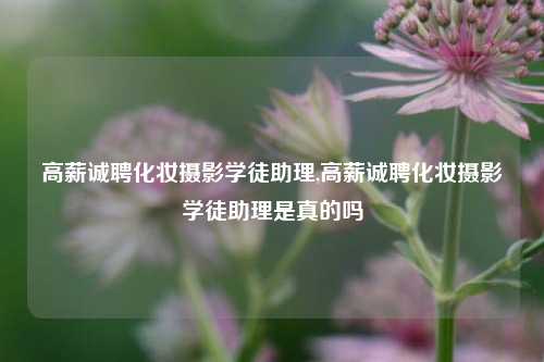 高薪诚聘化妆摄影学徒助理,高薪诚聘化妆摄影学徒助理是真的吗