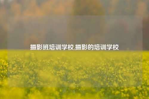 摄影班培训学校,摄影的培训学校