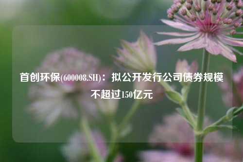 首创环保(600008.SH)：拟公开发行公司债券规模不超过150亿元