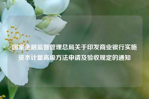 国家金融监督管理总局关于印发商业银行实施资本计量高级方法申请及验收规定的通知