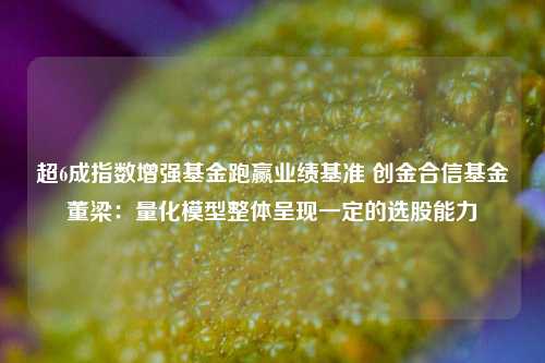 超6成指数增强基金跑赢业绩基准 创金合信基金董梁：量化模型整体呈现一定的选股能力