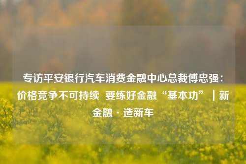 专访平安银行汽车消费金融中心总裁傅忠强：价格竞争不可持续  要练好金融“基本功”｜新金融·造新车