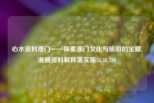 心水资料澳门——探索澳门文化与旅游的宝藏,准确资料解释落实版58.58.710